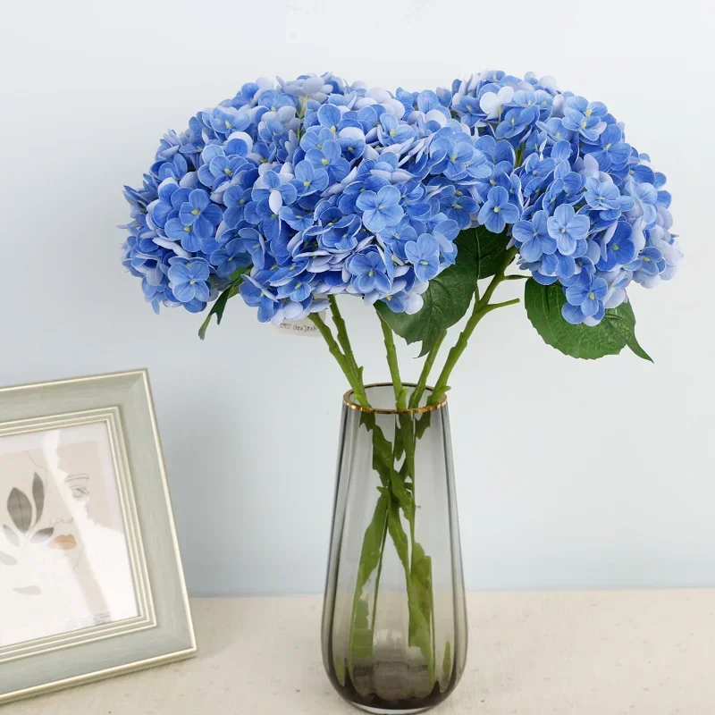 Artificial Flowers Real Touch Latex 21 Inch Large Hydrangea Home Decor Bridal Bouquet Wedding Allergy Free 6 Pieces 53cm