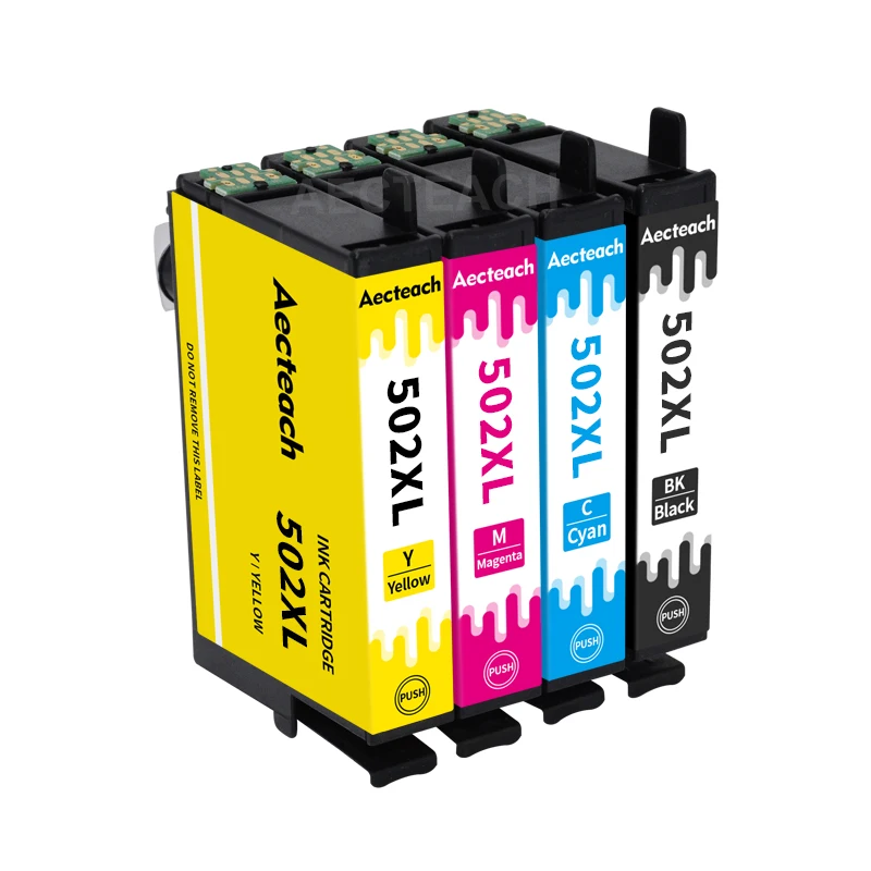 Aecteach 1-10pcs T502XL 502 502XL Full Ink Cartridge With Chip Compatible For Epson XP5100 xp5105 WF2860 WF2865 Printers