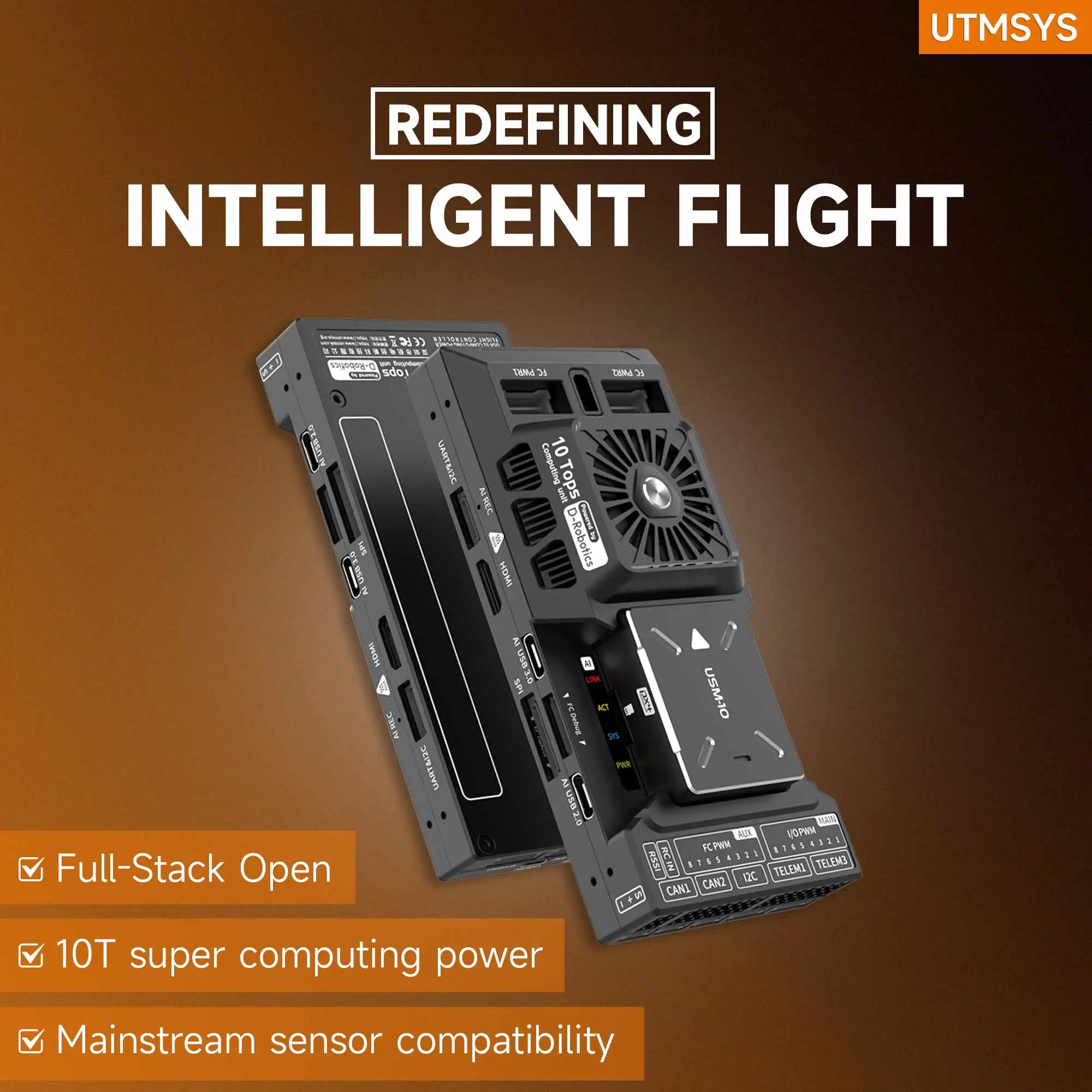 

Makerfire USX51: контроллер полета Pixhawk 6X с D-Robotics X5 10 TOPS AI-чип для дронов