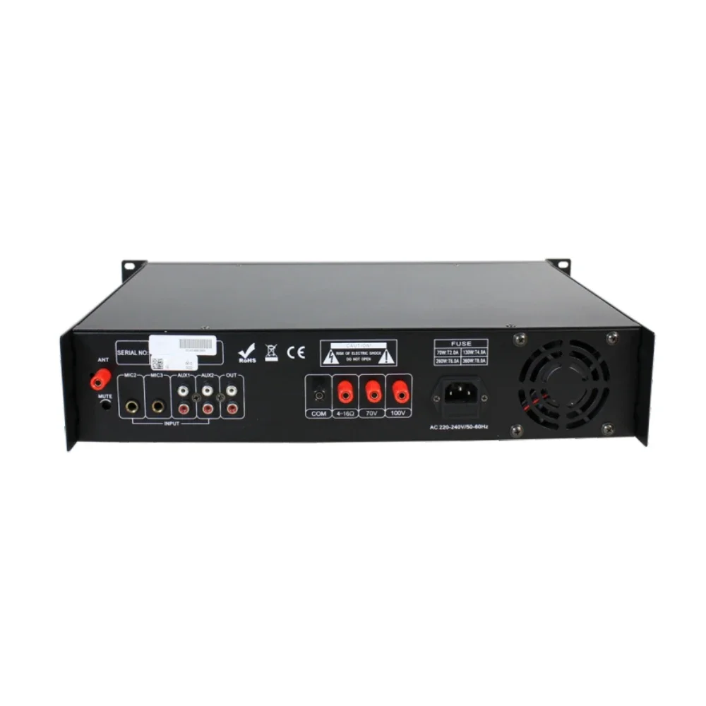 100 V, 70 V und 4–16 Ohm Mini-Verstärker 130 W OEM Indoor Professional Power Digital Mixers Verstärker