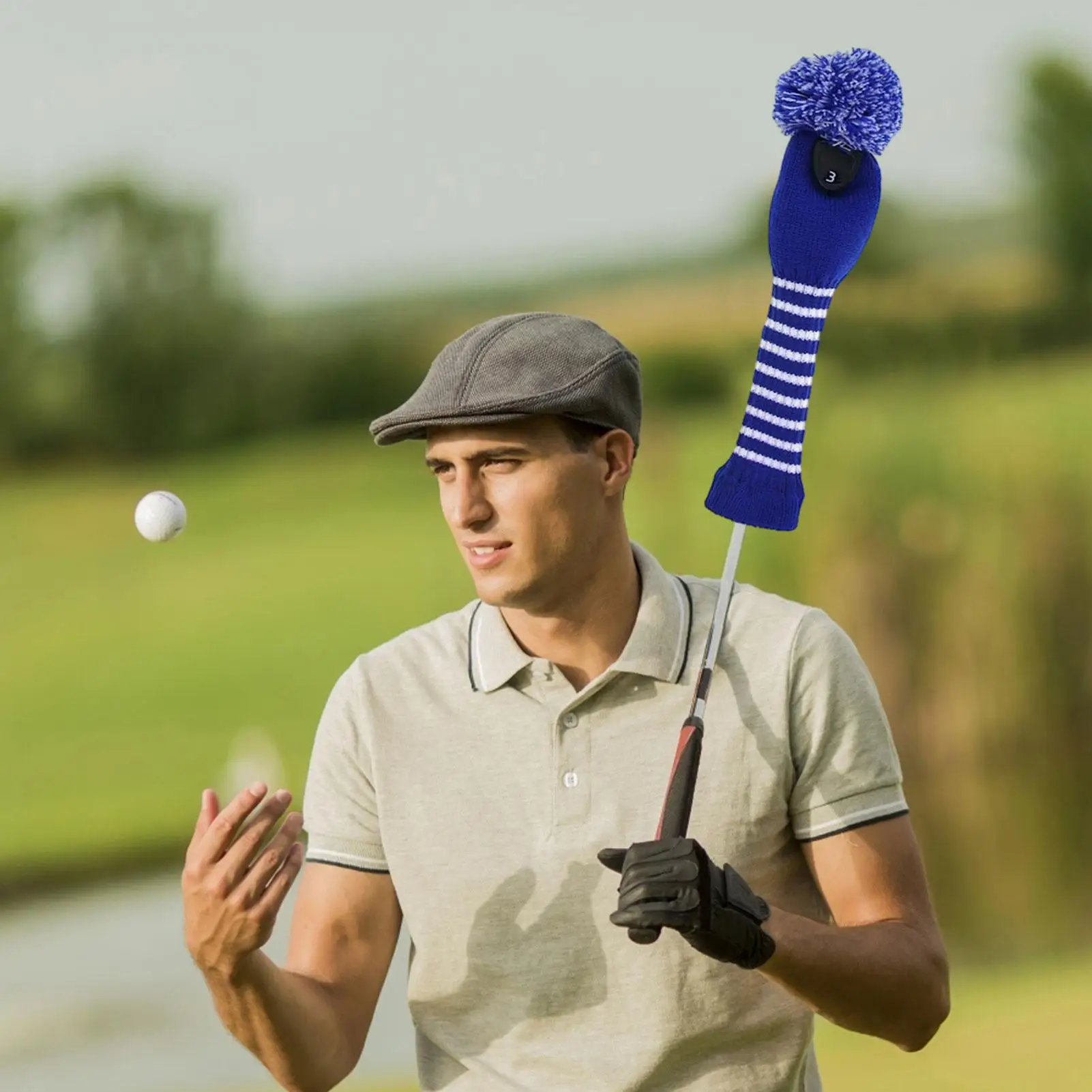 Чехлы на голову для клюшек для гольфа Чехлы на голову для клюшек для гольфа Woods 3-х шт. Мягкие защитные чехлы для вязаных клюшек Мяч Спортивные аксессуары для
