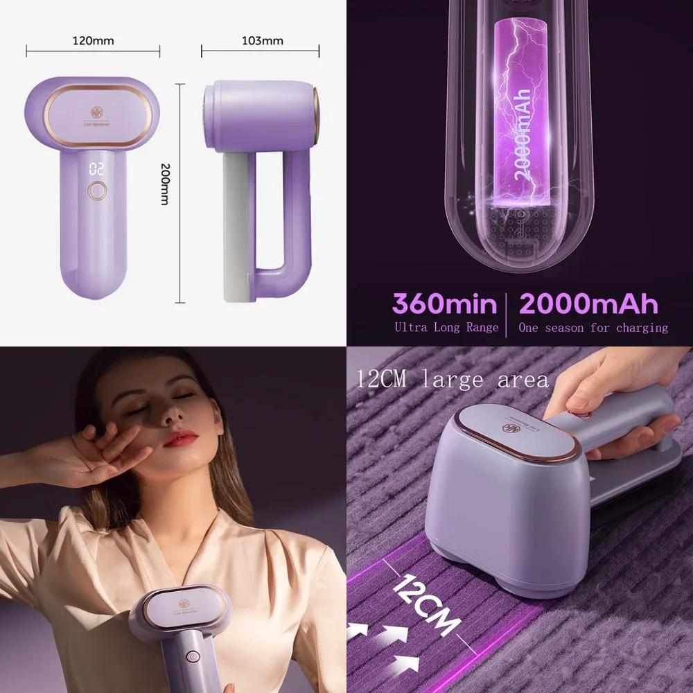 Professional Electric Lint Remover Dual Head Fabric Shaver for Clothes Furniture Upholstery Sweater Fuzz Remover Rechargeable