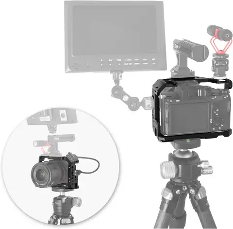 Selens 알루미늄 합금 케이지 리그 콜드 슈 마운트 스탠드 보호 케이스 그립, 소니 A7RIII, A7III, A7MIII용 삼각대, A7R3, A7M3
