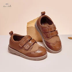 Dave Bella Boys Leather Shoes 2024 Autumn Retro Style Children Casual Shoes Fashion Shoes For Kid Boy Brown Shoes DB3241758