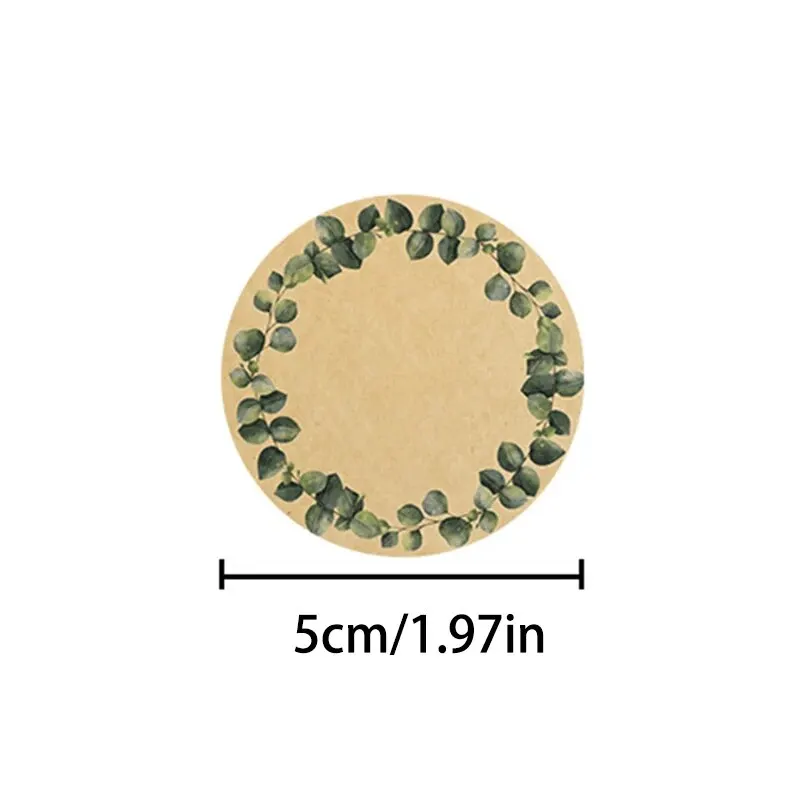 500 Stickers Kraft Paper Flowers Can Be Handwritten Decorative Seal Stickers Self-adhesive Label Paper Self-adhesive Labels Roll