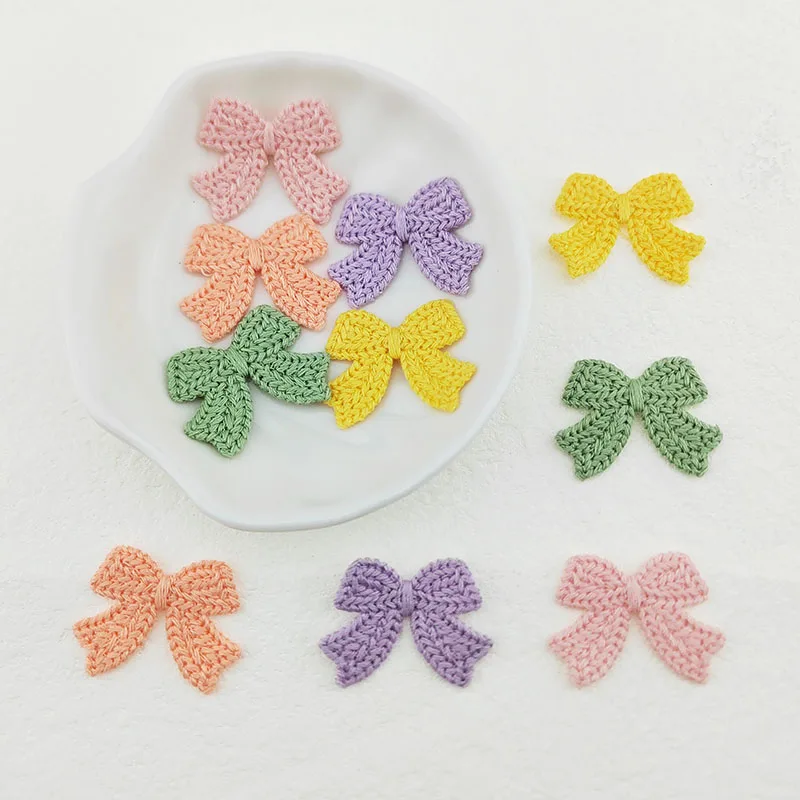 50 Stück 35*25mm Wollschleifen-Applikationen für DIY-Kleidung, Hüte, Schuhe, Nähzubehör, Aufnäher, Kopfbedeckungen, Haarschleifen, Clips, Dekorationszubehör – Detail 7