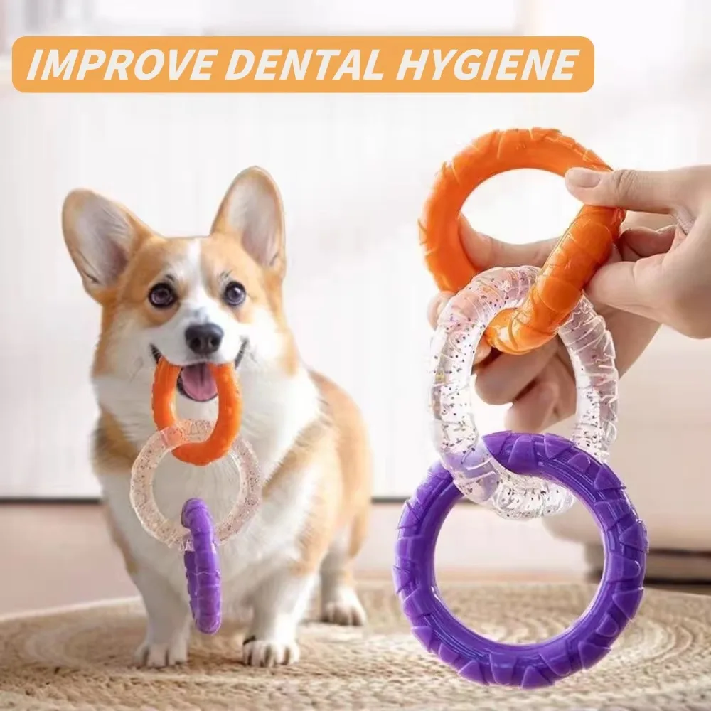 Elastischer Ring Hundespielzeug, Gummi-Kauspielzeug, Hundereinigung, Zahnreinigung, Anti-Biss-Spielzeug, Energieaufwändiges, Bissresistentes Hundeprodukt