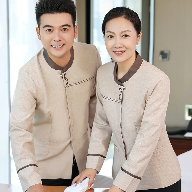 

Property Cleaning Work Long Sleeve Autumn and Winter Clothes Female Aunt Housekeeping Room Hotel Hospital Suit Cle