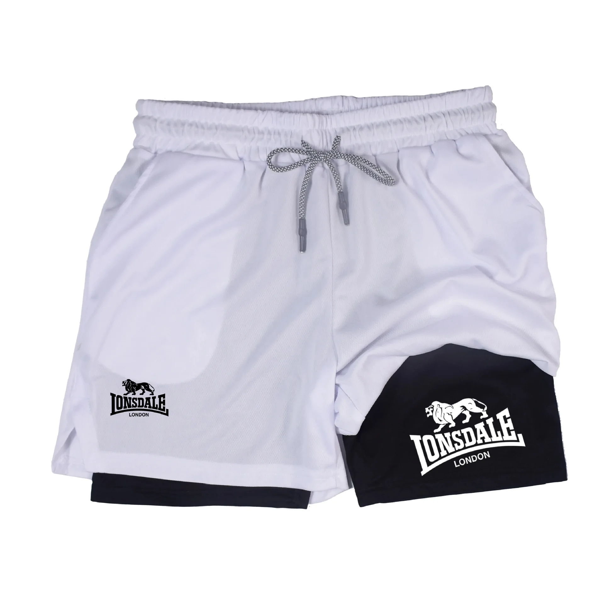 

Лето 2025 г., быстросохнущие спортивные шорты Aliexpress, мужские повседневные брюки из двух частей для баскетбола и фитнеса, бега