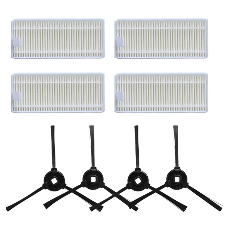 For Lefant M520/M501 Replacement Parts,Washable 4 HEPA Filters+4 Side Brushes Accessories Kit For Robot Vacuum Cleaners