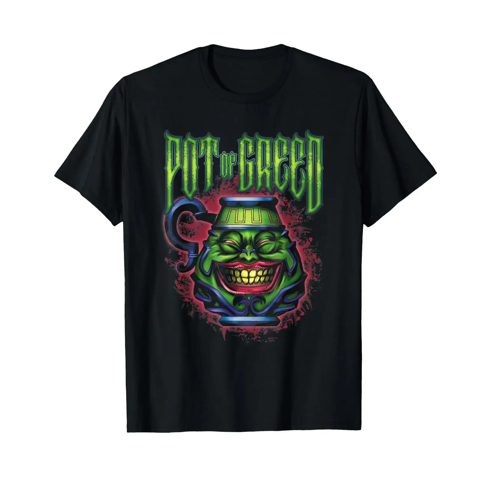 T-shirt Anime Yu Gi Oh Duel Monsters Pot of Greed Illustration, style vintage délavé, streetwear légèrement décontracté, doux et extensible