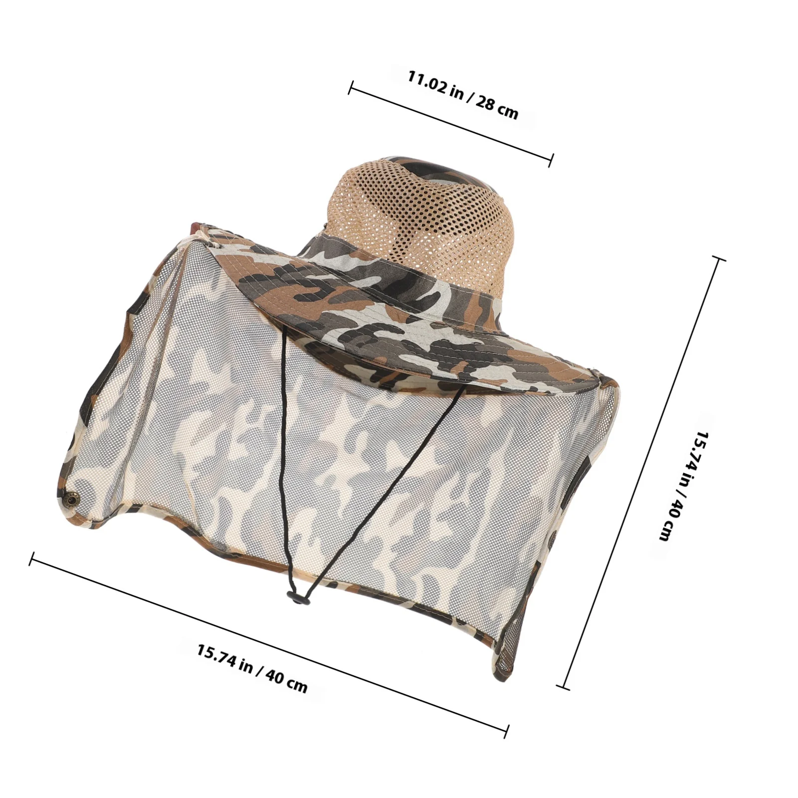 التمويه تنفس الرقبة شبكة حماية قبعة طويلة شبكة رفرف خفيفة الوزن سريعة الجافة مكافحة لدغة لصيد الأسماك في الهواء الطلق Boonie #5