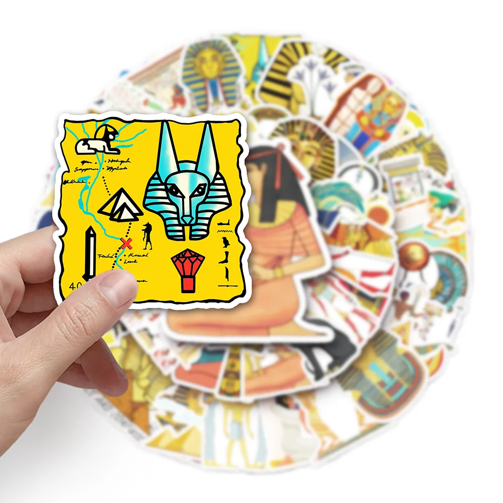 10/30/50pcs Ancient Egypt Pharaoh Cartoon Psychedelic Stickers Decals Graffiti DIY Laptop Phone Tablet PVC Sticker for Kids Toy