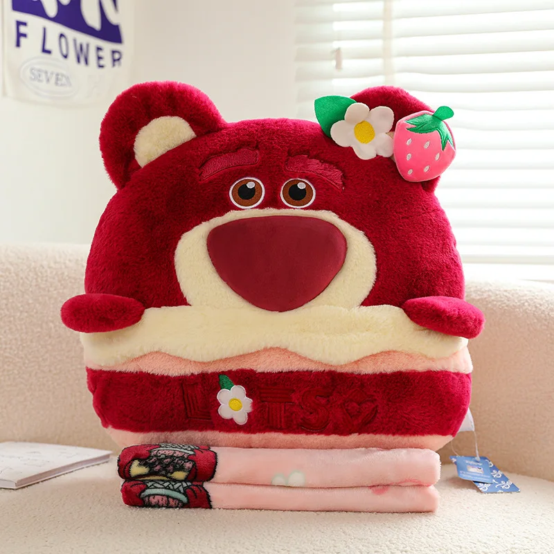 Cartoon Strawberry Bear Stitch Winnie Bear Pillow Plush Toy Cute