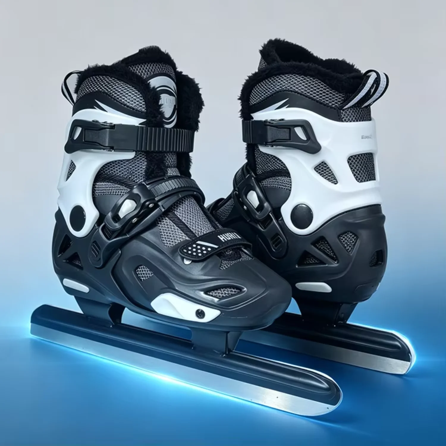 Adjustable Ice Skates Kids Adults Warm Speed Skating Ice Skate Boots Ice Skating Shoes Beginner Size 32-44