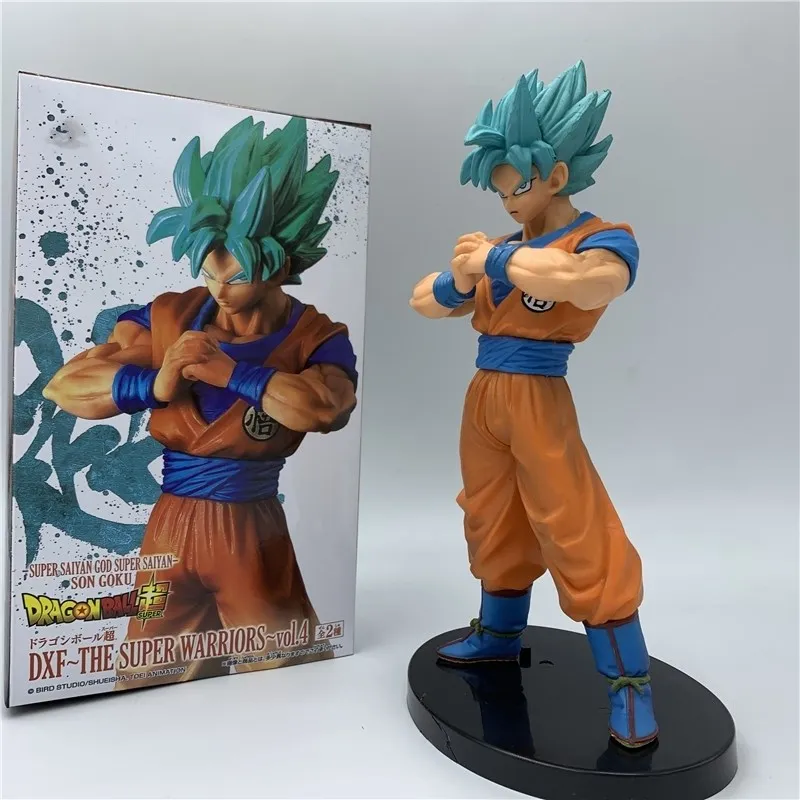 21cm Dragon Ball Anime Figure Son Goku DXF Super Soldier Blue Hair Super Saiyan PVC Action Figure Collectible Model Toy Kid Gift