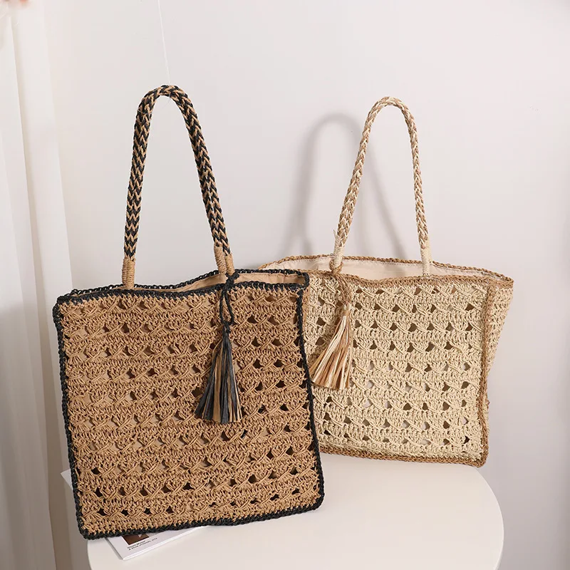 Weave Tassel Tote Beach Bags Women Shoulder Bag Lady Handbags