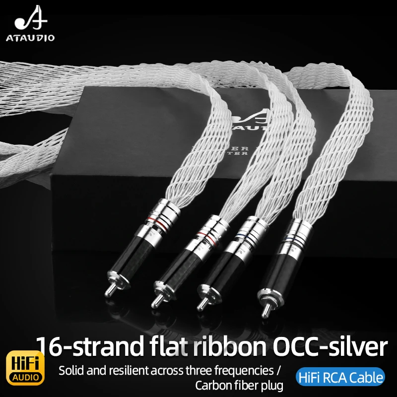 HiFi 2RCA Signal Audio Cable OCC Silver-Plated Male to Male Amplifier CD Player Audio Connection Cable
