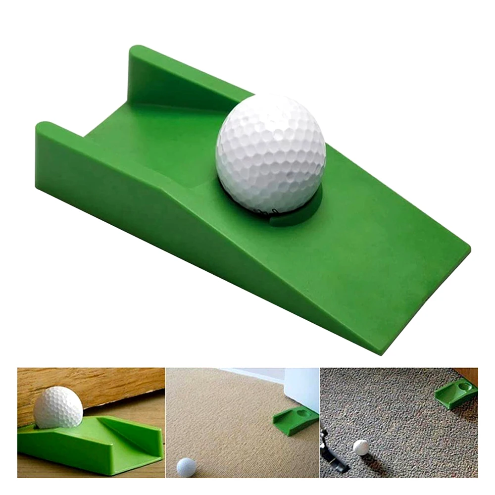 Golf Trainer Aid Door Stopper Golf Game Office Home Carpet Practice Putt Aim for Golf Enthusiast ABS Green Decorative Door Stops