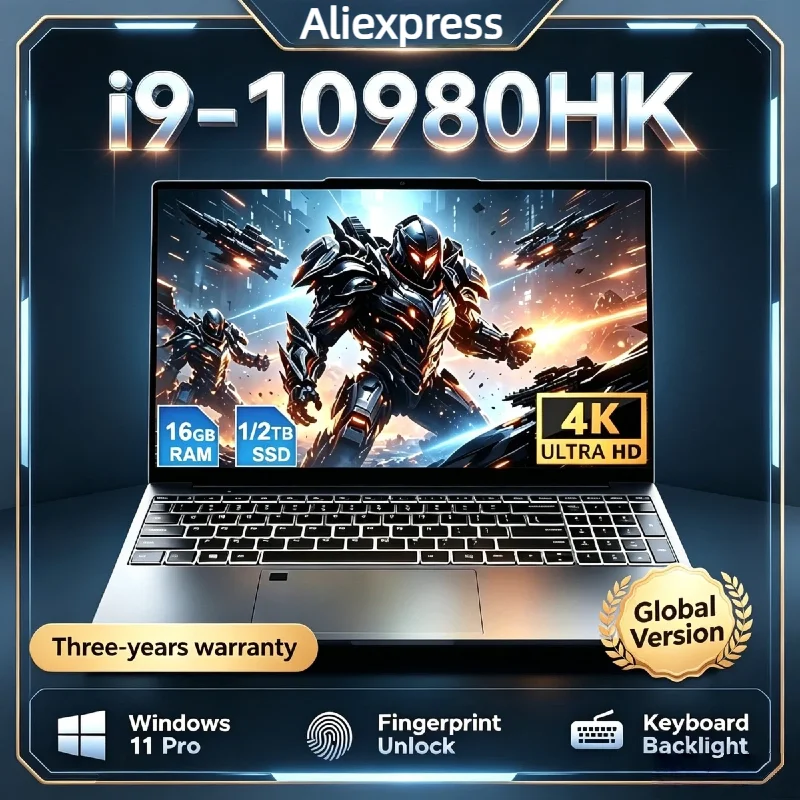 New 14.1" Gaming Laptop Intel Core i9-10980HK Win 11 Pro 32GB RAM 2TB SSD Ultra Slim Notebook Computer 1920x1080 FHD Office PC