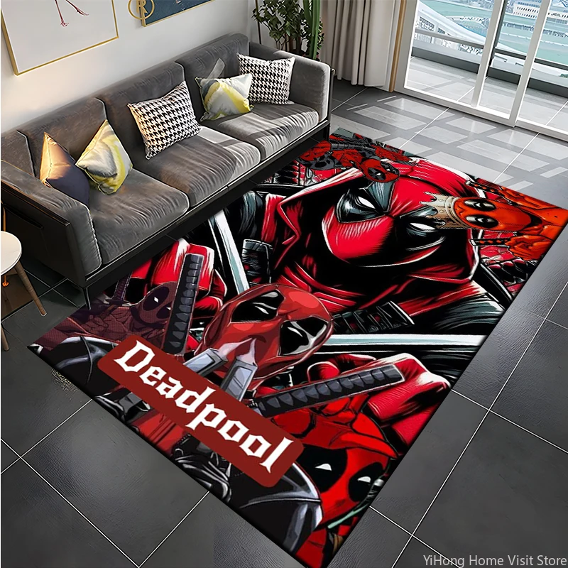 Marvel Deadpool Wolverine Large Area Rug Carpet Home for Living Room Children Kids Bedroom Sofa Doormat Floor Non-slip Mats