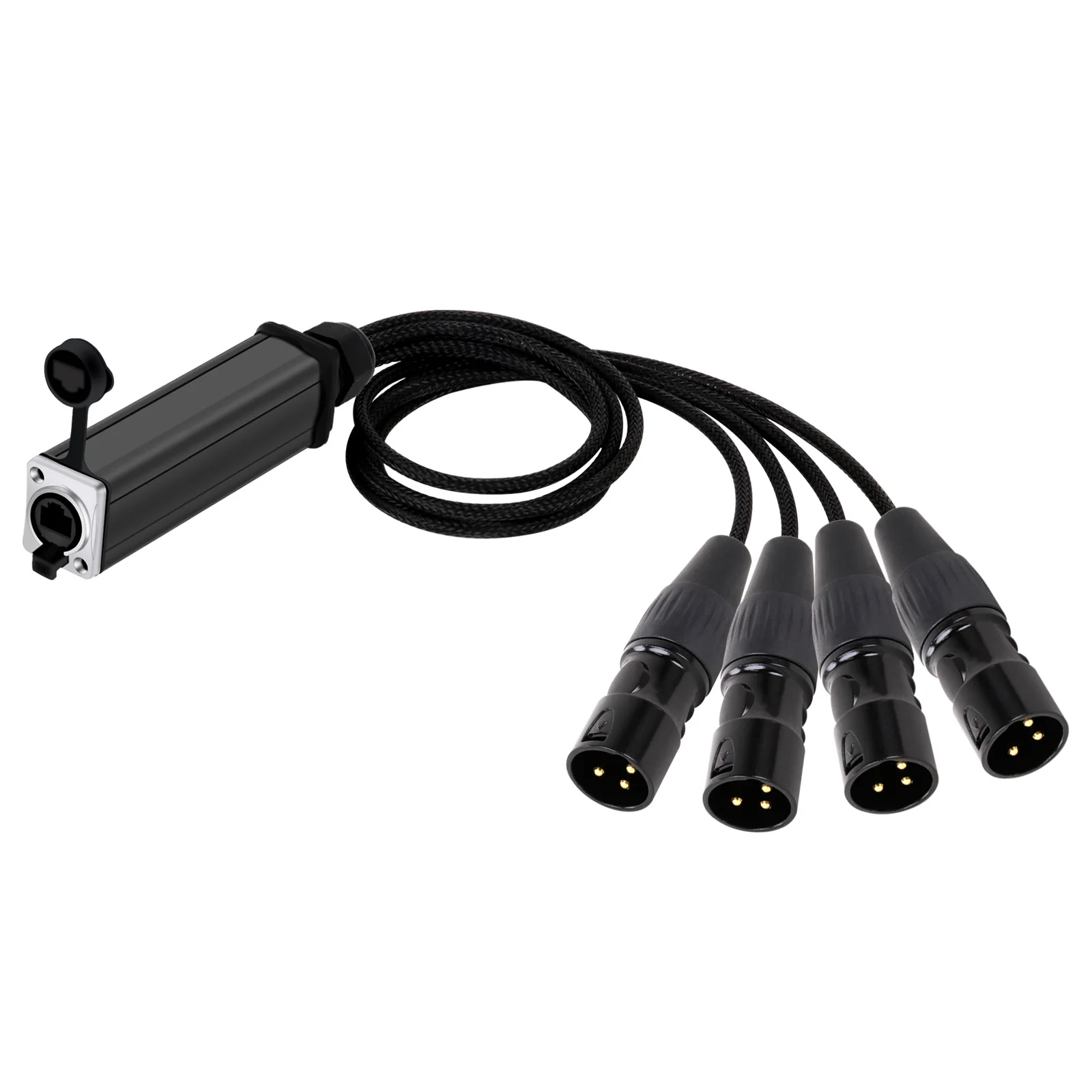 Waterproof RJ45 CAT5 Female to 4 Channel 3Pins XLR Male/Female Connector Audio Cable Splitter for Network Extension LED Stage