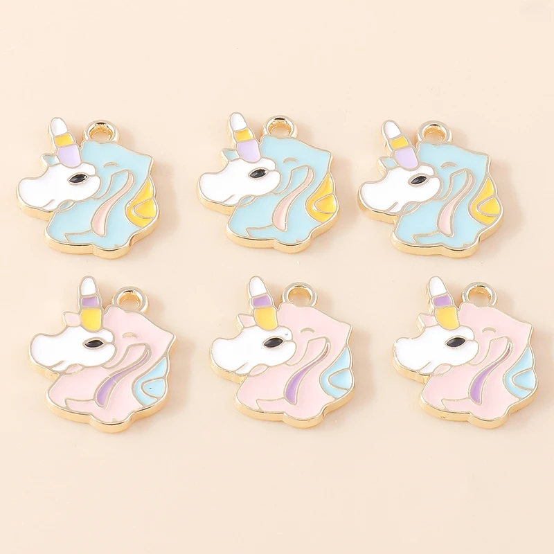 Leslie 10 Stück Emaille Pferd Regenbogen Einhorn Charms Anhänger für DIY handgemachte Ohrringe Armbänder Halsketten Schmuckherstellung Handwerk – Detail 18