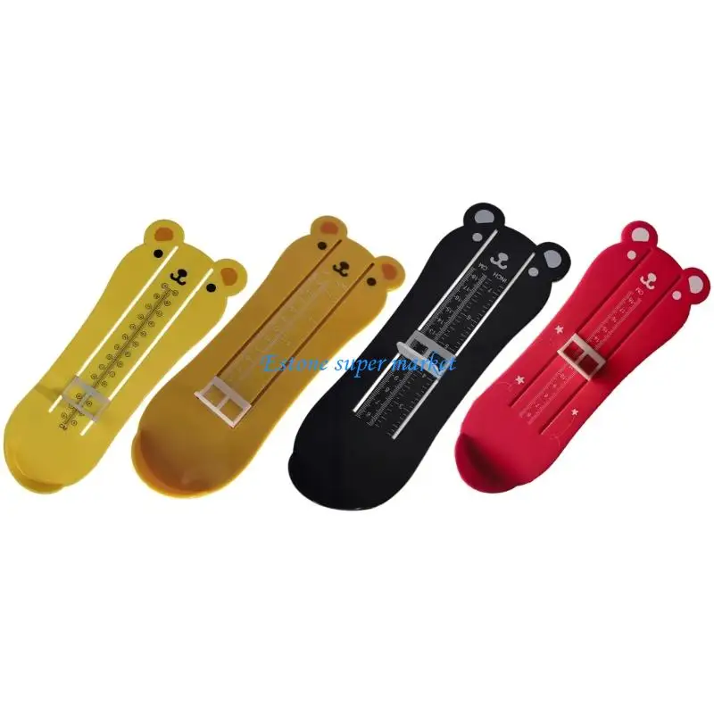 

090B Kids Foot Growth Measurer Cartoon Bear Safe ABS Feature Easy Storage