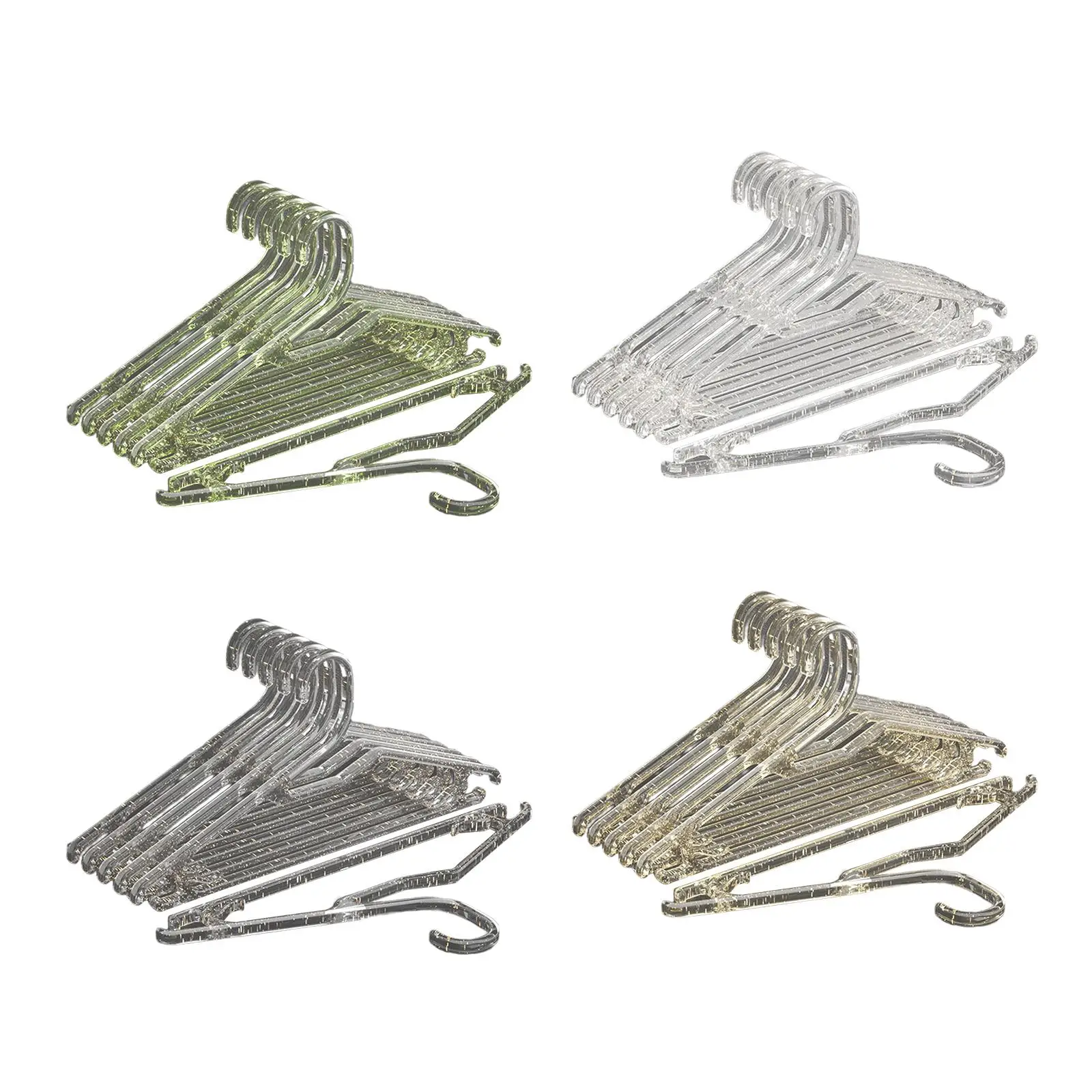 6Pcs Clothing Hangers Durable Nonslip Acrylic Save Space Lightweight Clothes Hangers for Closet Bedroom Wardrobe Skirts Sweaters