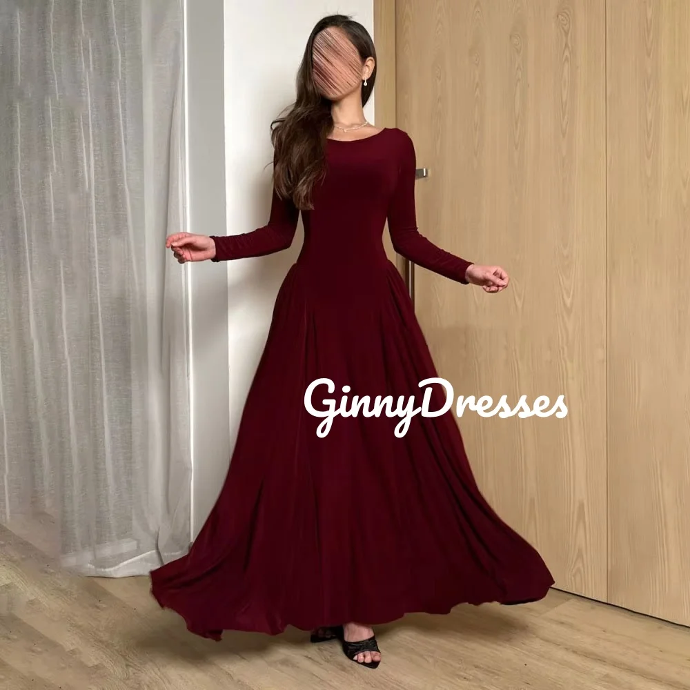 Robe de soirée de mariage personnalisée bordeaux, ligne a, encolure dégagée, longueur au sol, robes de soirée élégantes pour femmes, fermeture éclair, robe formelle