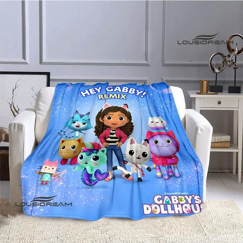 Gabby's dollhouse cute cartoon printing blanket children's warm and comfortable blanket Blankets for Beds birthday gift