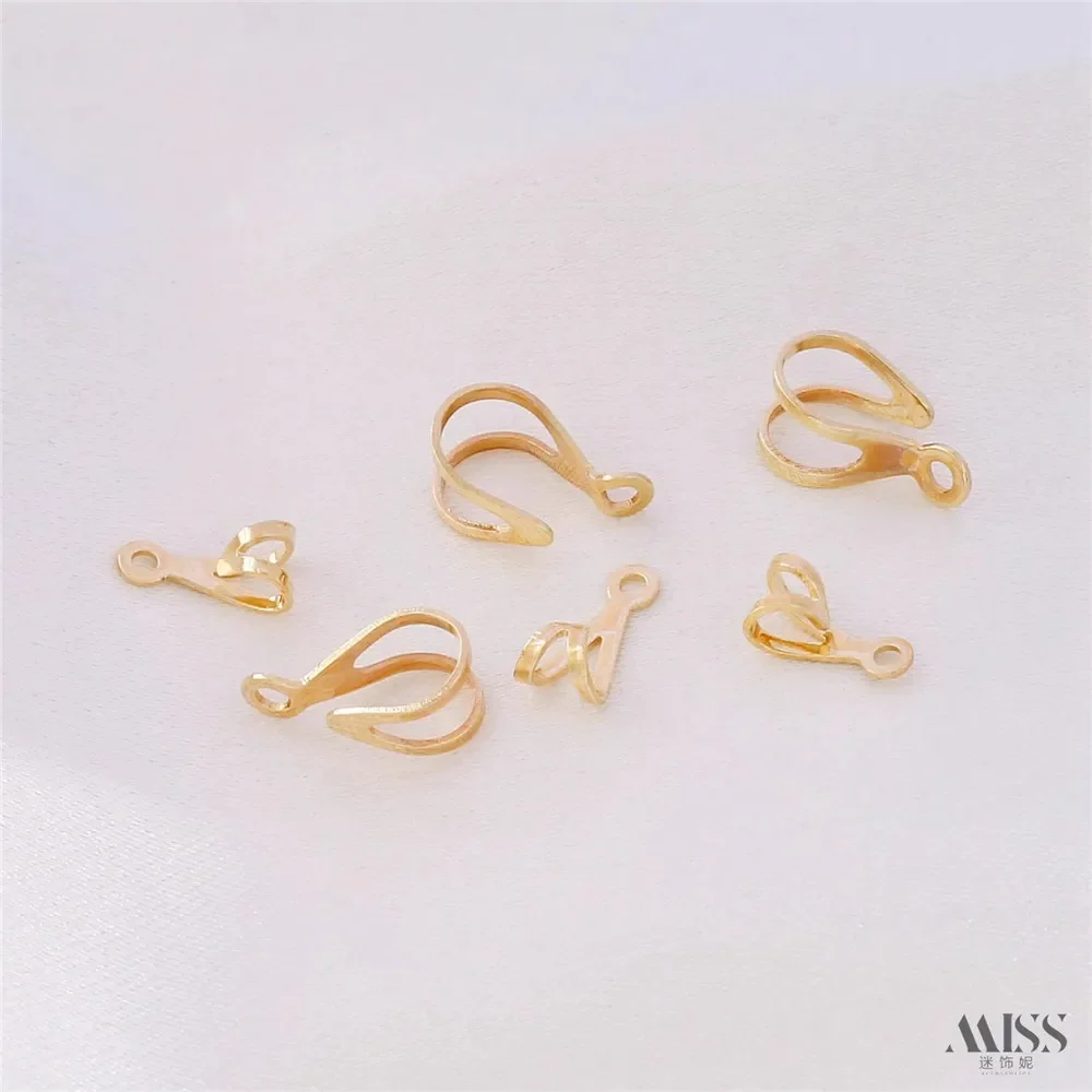 14-К-Золотой-Цвет-Живая-Подвеска-Пряжка-Кожаная-Веревка-Пряжка-diy-Плетеный-Браслет-Ожерелье-Подвеска-Аксессуары