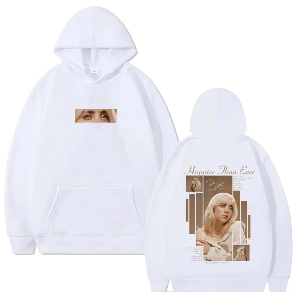 Happier Than Ever 2025 Hoodie Men Women Fashion Pop Music Pullover Hoodies Man Vintage Hip Hop Oversized Fleece Cotton Tracksuit