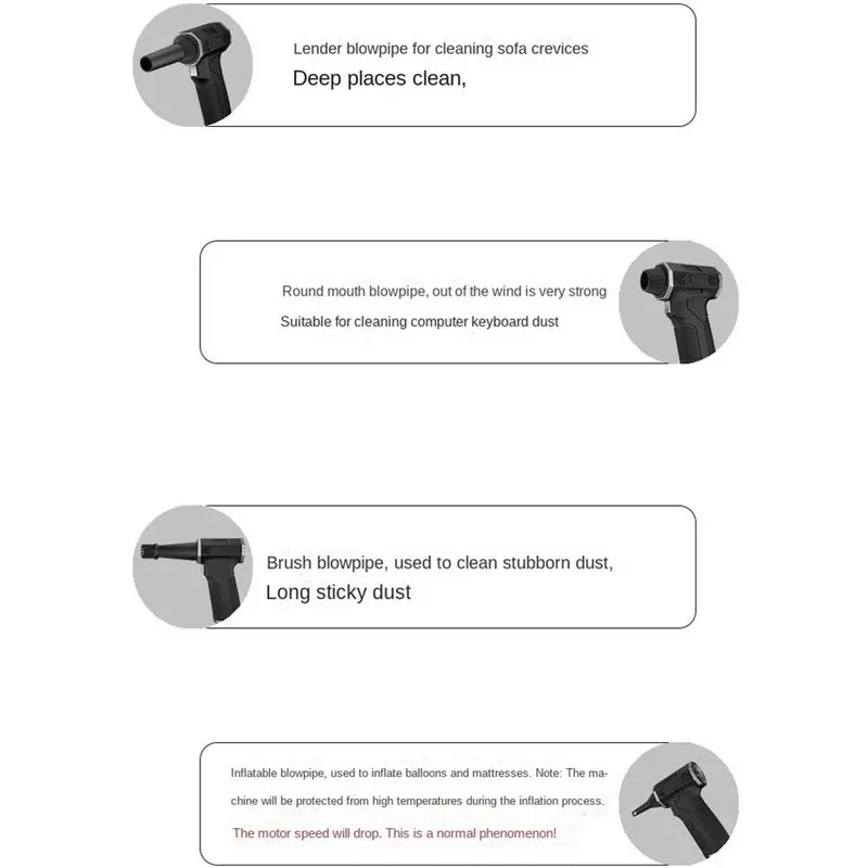 Hot Selling-Mini Turbo Fan Handheld 110, 000 RPM Cordless Electric Air Duster Violent Fan PC Keyboard Cleaner Car Drying Tool,Mi