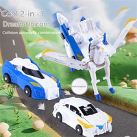 Two cars collide and transform into a flying wing Pegasus transforming children's toy gift