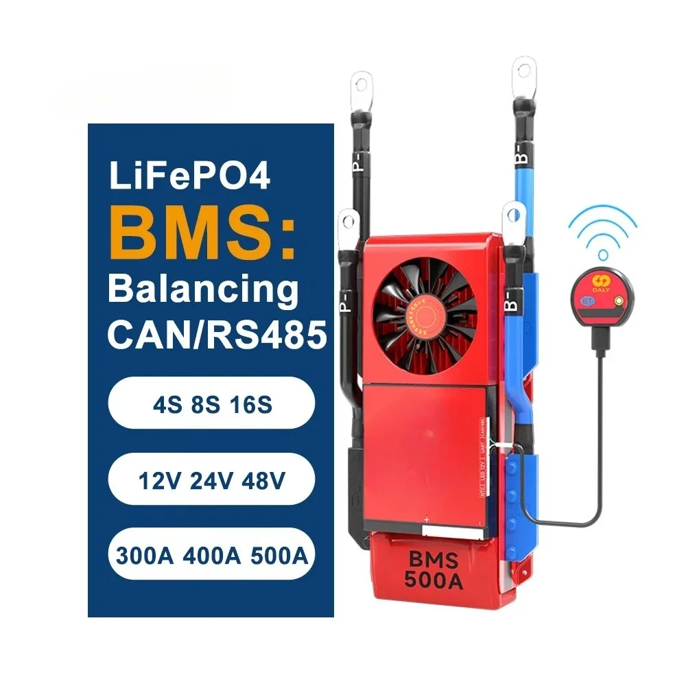 

NEW Hot selling BMS 16S 48V 500A (with fan) bms lithium ion 36v 15a 20a 40a 60a 80a 100abms+charge+protection