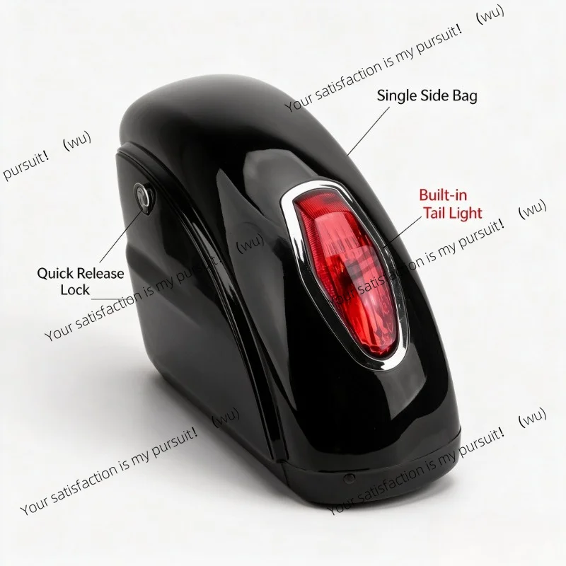 for Motorcycle Accessories Small Black Side Luggage Boxes With LED Decor Light Durable Side Saddlebags Storage Bags