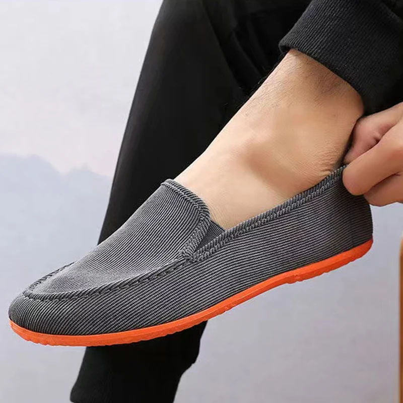 

Man's Big Size Loafers Shoes Flats Slippers Fabric Slip-on Men Gommino Driving Shoes Fashion Summer Style Soft Male Moccasins