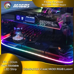 Soft RGB LED Strip For Computer Case Cabinet DIY Shape 20/30/50/100cm 5V/12V Support ASUS/GIGA/MSI MB SYNC