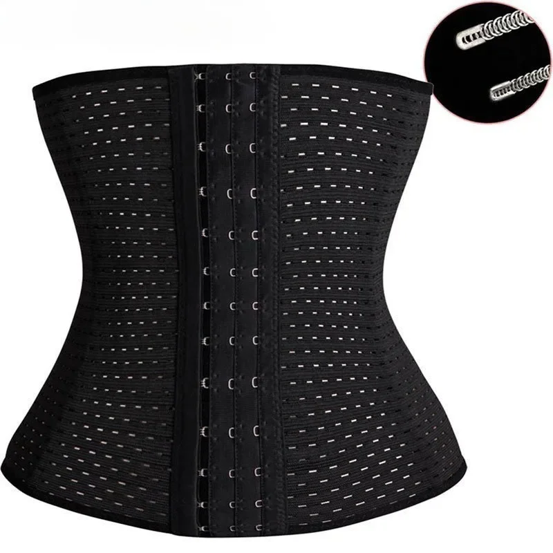 Three Row Buckle Breathable Hollow Out Women's Corset Put Away Abdomen Appearing Thin   Comfortable Soft Ladies' Waist Cinching