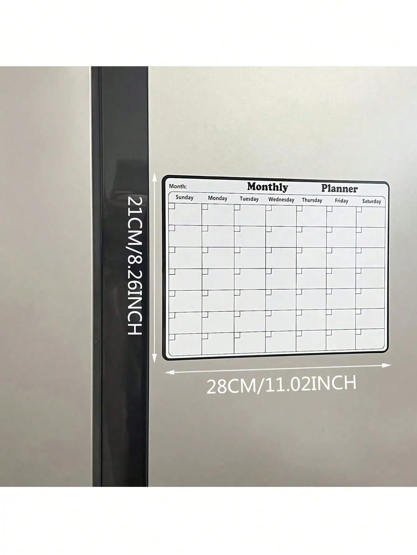 1PC  Dry Erase Magnetic Refrigerator Calendar, Refrigerator Stickers, Monthly Plan, Weekly Schedule, To-do List