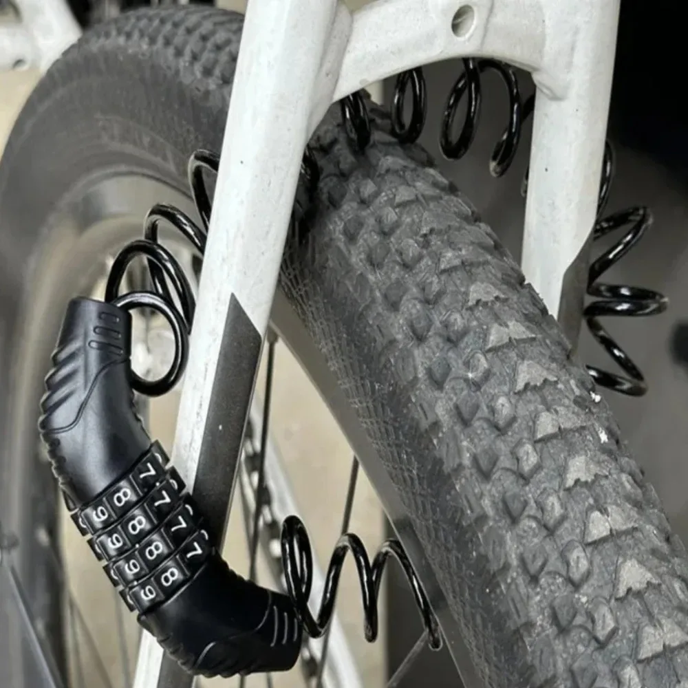 4 Digit Password Combination Portable Anti-theft Cable Lock Durable Classic Helmet Lock Chain Used For Scooter Bike Motorcycle