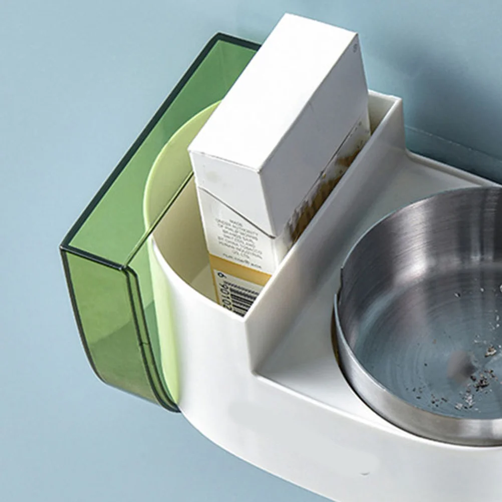 

1pc Wall-Mounted Ashtray Premium Abs Stainless Steel Punch-Free Design Lidded Bathroom Holder Ash Container For Home Office