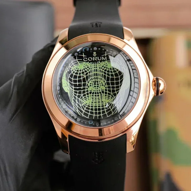 Reloj Mecánico tourbillon flotante de la serie Bubble de 47mm, con perspectiva de Dios a la moda e impermeable