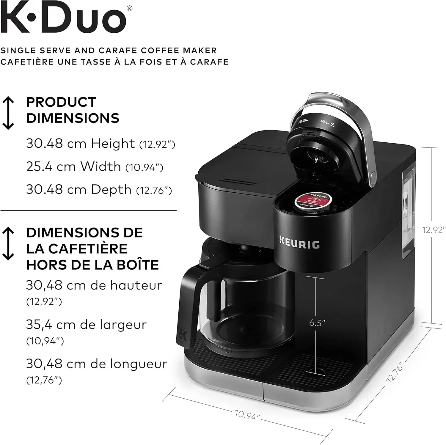 K-duoコーヒーメーカー、シングルサーブ、カラフ