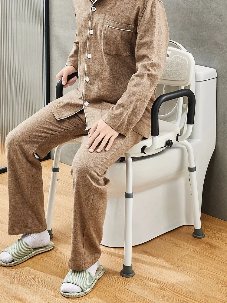 Aluminum Alloy Eco-Friendly Comfortable and Safe Grab Bar Elderly Shower Seat Commode Chair for the Disabled Elderly