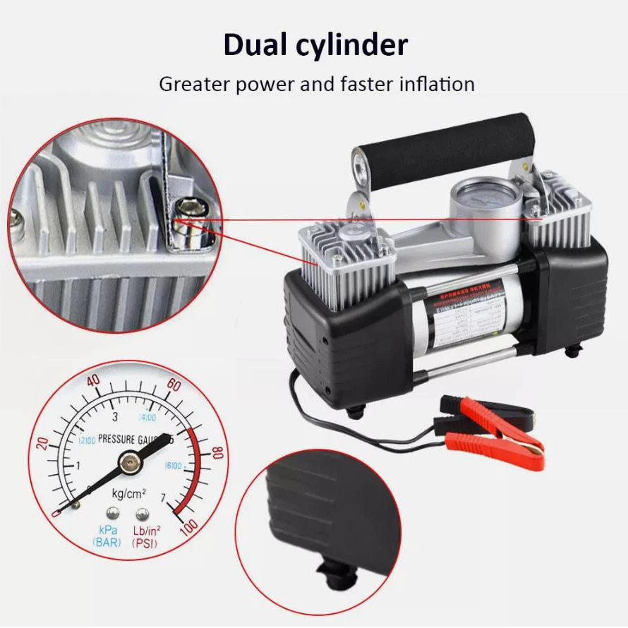 Newly 150PSI Heavy Duty Electric Car Tyre Inflator 12V Portable Air Compressor Pump for Suv Car Van Bike Mortor view 3