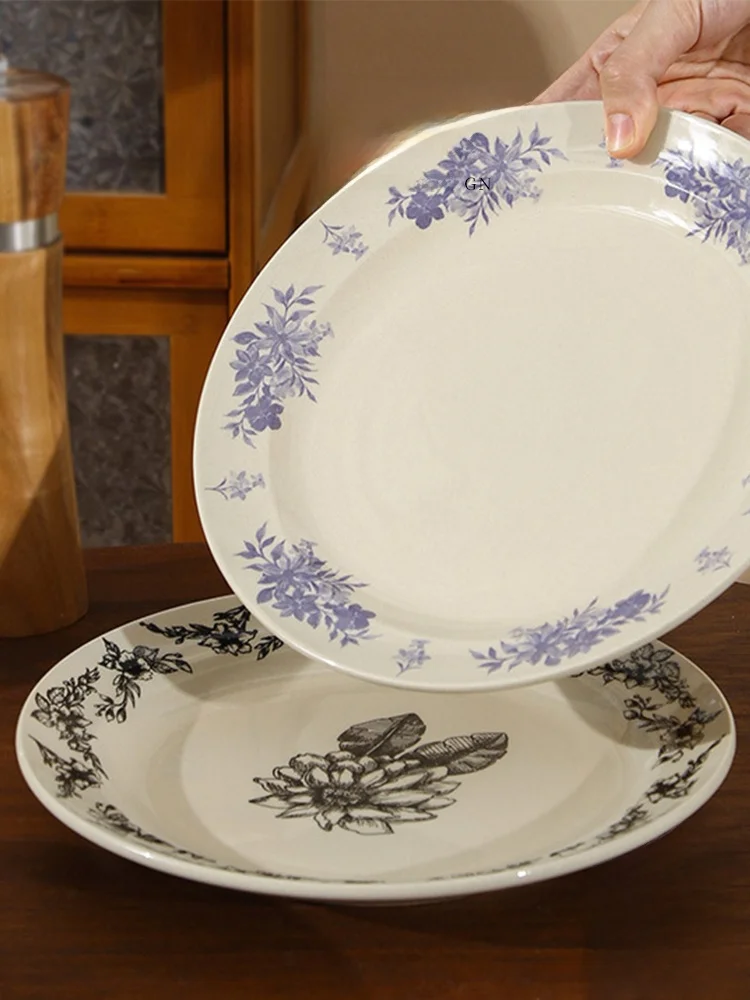 

High Aesthetic Value Cerc Plate JOJOS L PDangXin Vintage Floral Design Multi Purpose Dinner Plate Nordic Sle round ape