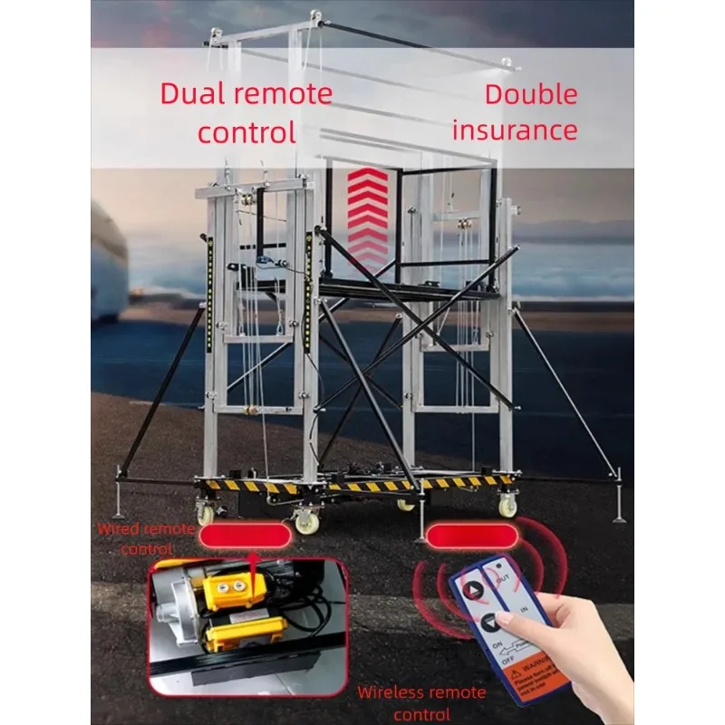 Electric Lifting Scaffolding, Foldable, Mobile, National Standard Galvanized, 15 Meters