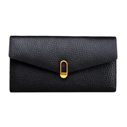 Genuine Leather Women's Wallets	Long Handbags Luxury Designer Purses for Women Credit	Card Holder Wallet Carteras Para Mujer